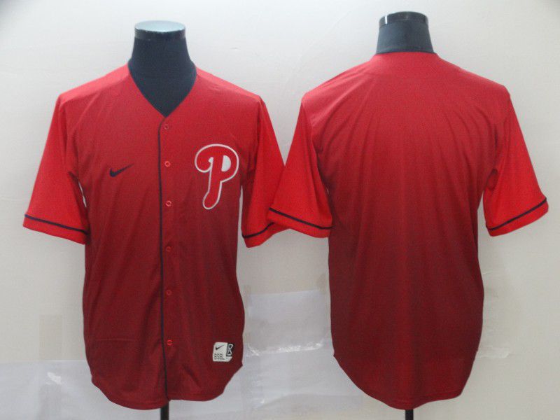 Men Philadelphia Phillies Blank Red Nike Fade MLB Jersey